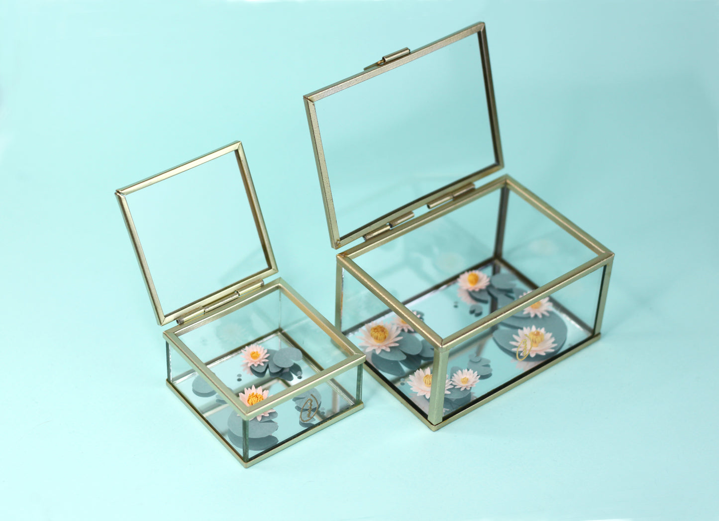 Boite en verre L'ETANG AUX NENUPHARS