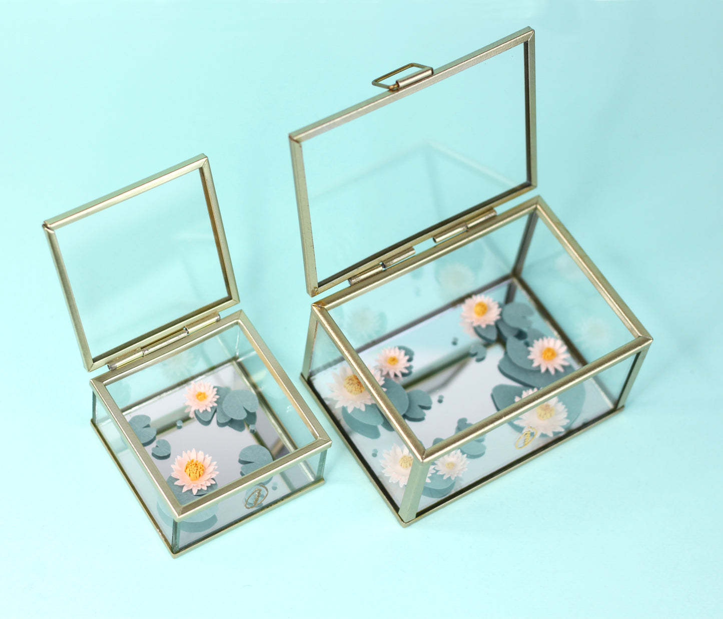 Boite en verre L'ETANG AUX NENUPHARS