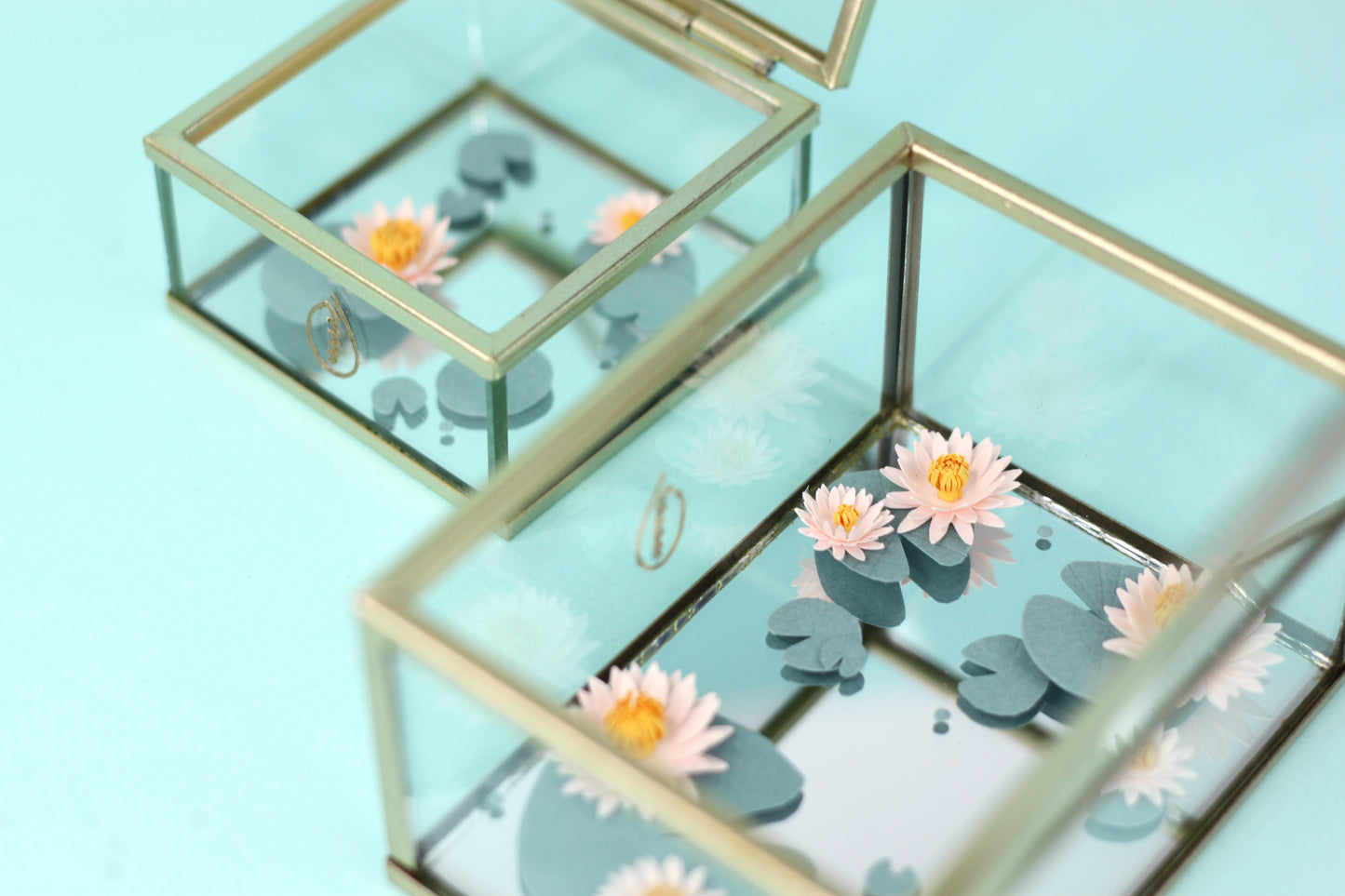 Boite en verre L'ETANG AUX NENUPHARS