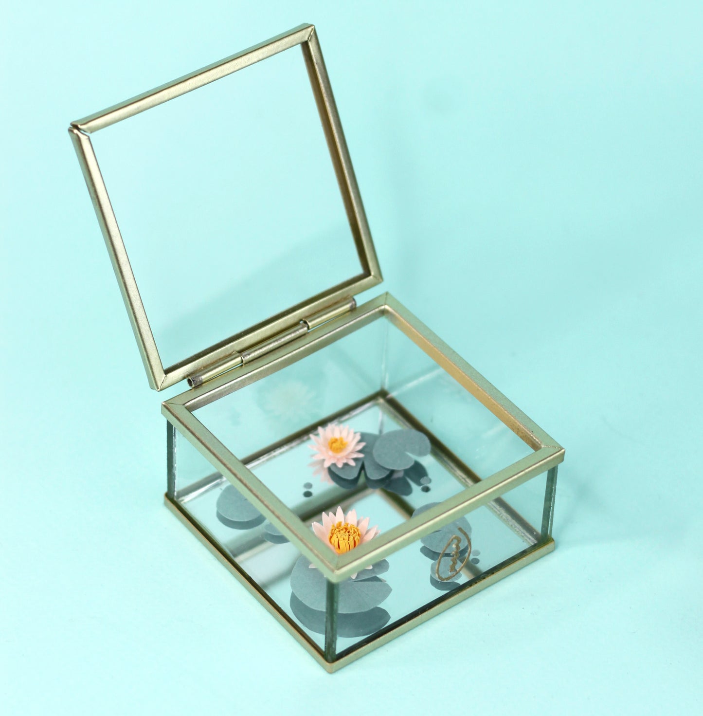 Boite en verre L'ETANG AUX NENUPHARS